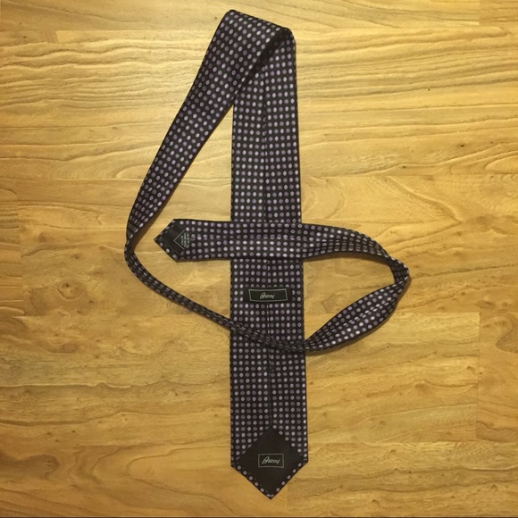 Sold! Current Luxury Brioni Purple Microdot Tie - Picture 3 of 8